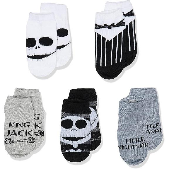 Disney unisex-baby Disney Nightmare Before Christmas 5 Pack Shorty SocksSocks 2-4T