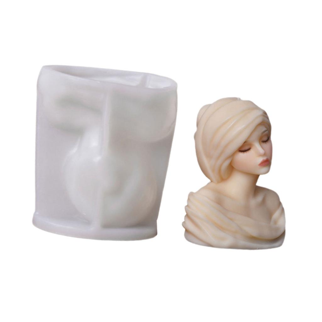 Silicone Moulds Girl Portrait Candle Molds Handmade Ornament Molds Epoxy Resin Molds Plasters Molds for Candle Making