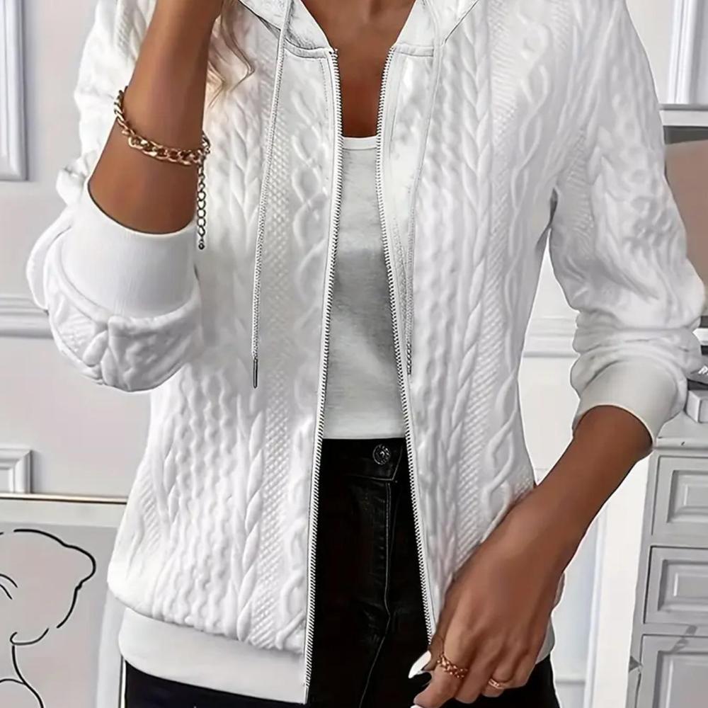 Damen Zip-Up Hoodie Lässig Langarm Locker Geschnittenes Sweatshirt Fleecejacke