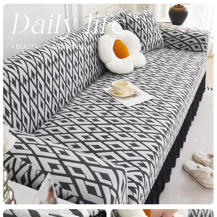 

Чехол для дивана в гостиную с прямыми рядами, пылезащитный чехол, юбка, кружево, эластичный, все включено, цельный, устойчивый к царапинам, на все времена года, универсальный 90cm-140cm