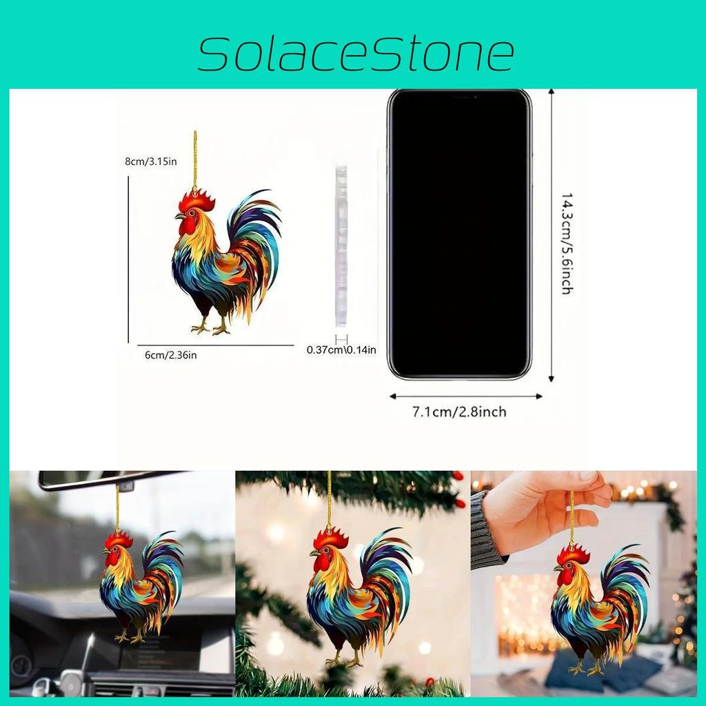 Festliche Weihnachten Acryl Hahn Flache Dekoration Für Auto Innenraum Ornament