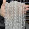 5A Natural Rock Quartz Beads Round Loose Spacer White Crystal 4 6 8 10 12MM Pick Size For Jewelry Making Bracelet Necklace