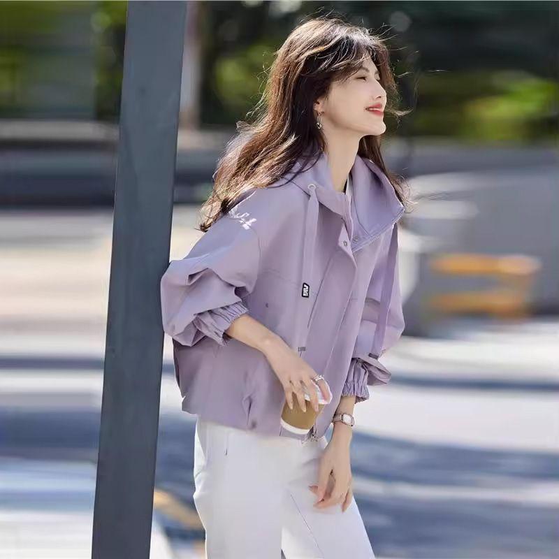 Windbreaker, Windbreaker, Loose, Youthful, Petite, Spring and Autumn Hooded, Versatile Jacket, Casual Workwear Top, Coat