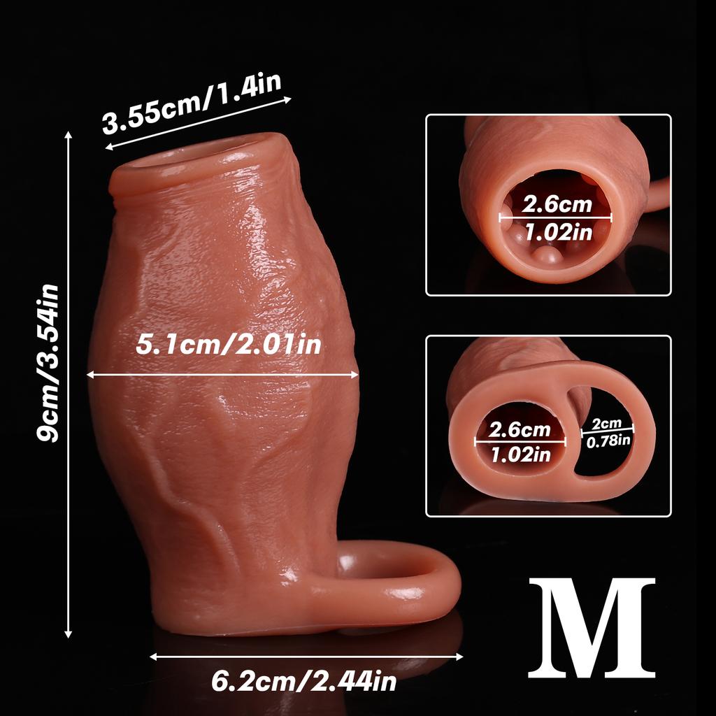 Manicotto Allargante Bloccante per Pene Dildo Seme Anello per Pene Giocattoli Sessuali per Adulti Uomini Manicotto per Pene Spesso Allargato Silicone Morbido Allenamento Desensibilizzazione Maschile