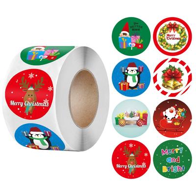 500 Stück runde Kraftpapieretiketten Weihnachtsgeschenkaufkleber Weihnachtsbaum Pralinenschachtel Neujahrsverpackungsbeutel Weihnachtsdekorationen