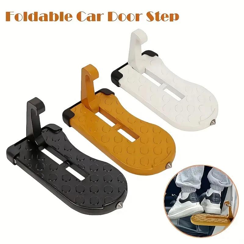 1PC Foldable Car Door Step, Durable Metal Mount for Easy Roof Access. Universal Fit for Most Vehicles.