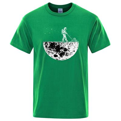 Astronauten schätzen die Mondumgebung Lustiger Druck T-Shirts Herren Locker Übergroße Kleidung Baumwolle Sommer Weiches T-Shirt Hip Hop T-Shirts