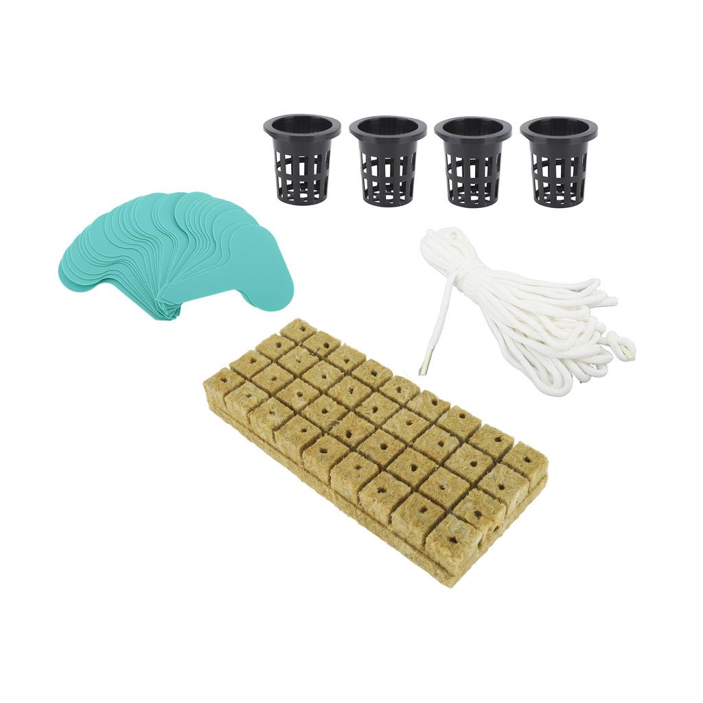 72 Set 1 Inch Steenwolblokjes met 2 Inch Netpotjes voor Hydroponisch Teeltsysteem Goed Water