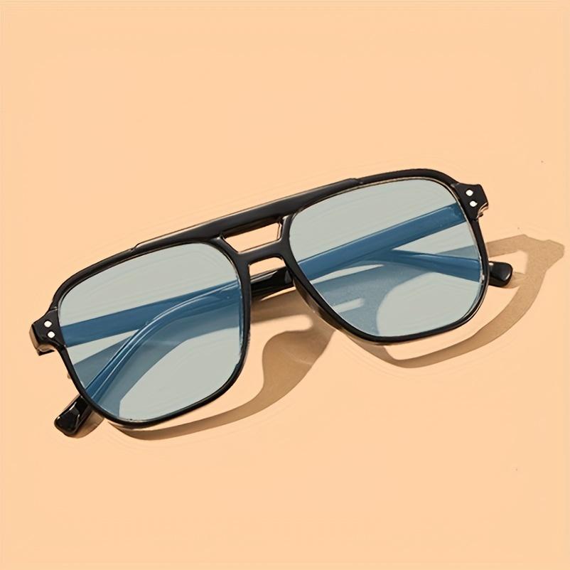 Preppy Fashion Glasses Unisex Full Rim Hand Washable with Decorate Lens Function, for Daily Wear, Running, Fishing, Climbing