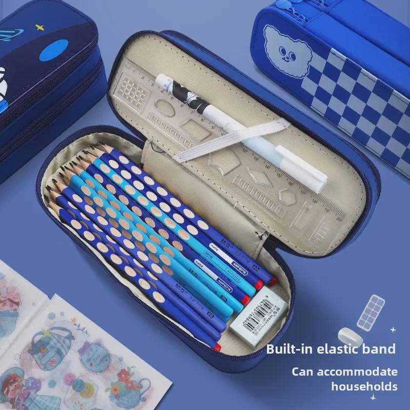 Cute Double-Layer Pencil Case for First-Grade Girls – Large Capacity Student Stationery Box