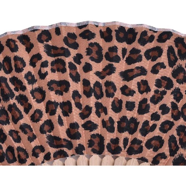 Hand Fan Bamboo Leopard Printed Folding Fan Cotton For Party Wedding Gift with Fan Cover