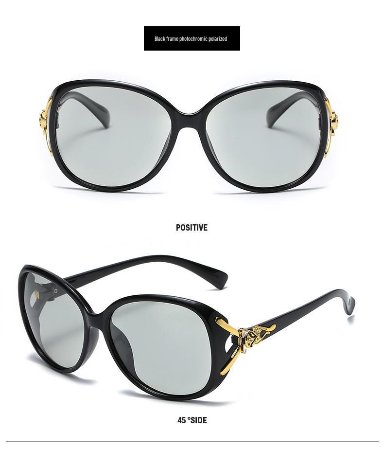 Women's New Fashion Fox Head Color-Changing Sunglasses 8842 - Large Frame