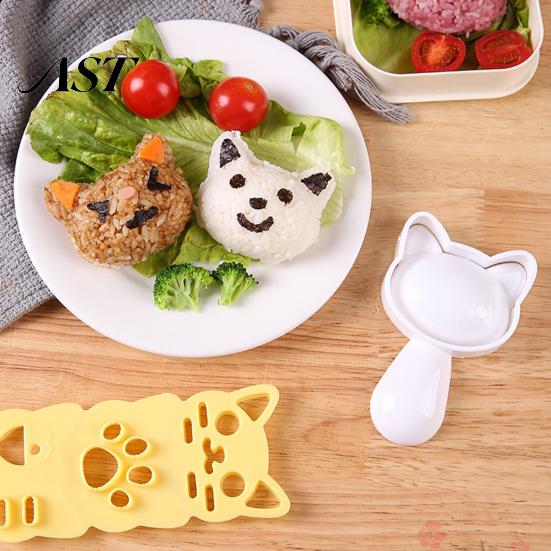 Picnic Food Shaping Tools Rice Ball Molds Kit, Cartoon Bear/Cat/Dog/Panda Shape Onigiri Maker, Home Baking And Cooking Gift Grade Plastic