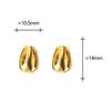 Real  Sterling Silver 18K Gold Irregular Elliptical Stud Earring for Women Personality Fine  Trendy Accessory