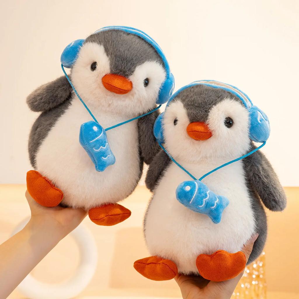 Hudební plyšové hračky tučňáků pro děti, plyšové hračky tučňáků se sluchátky, dětská panenka, dětská hračka, dárek k narozeninám pro děti, dívky