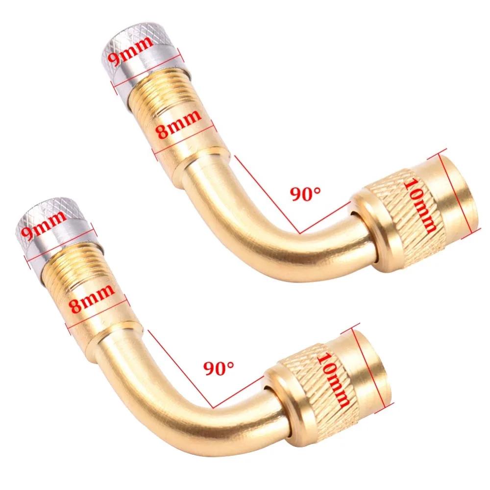 90 Degree Motorcycle Angle Bent Valve Adapter Tyre Tube Copper Silver Valve Extension Adapter for Truck Car Moto Bike Accessorie
