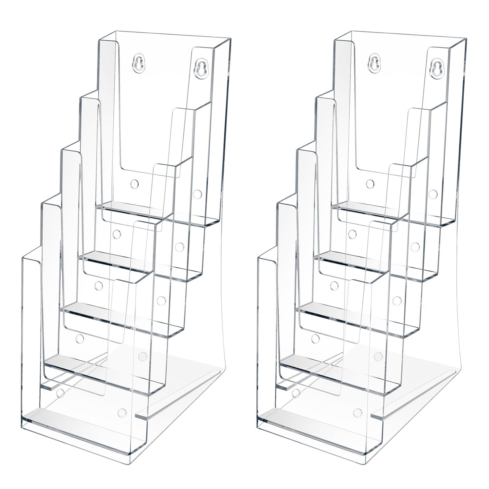 2 Pcs 3/5 Tiers Brochure Holder