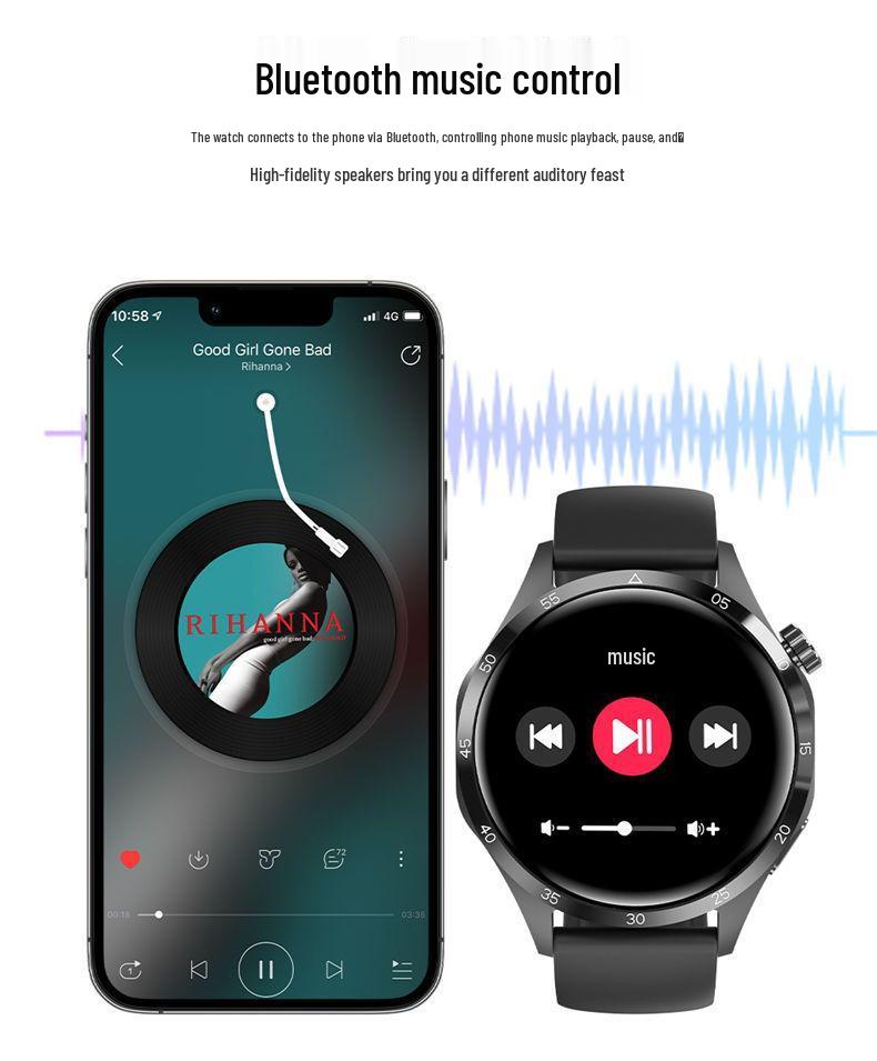 GT4pro+ Men's Waterproof Smartwatch with Large Screen and Long Battery Life