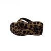 Leopard Platform Women's Slippers Clip Toe Wedges Heel Summer Slides Casual Thick Bottom Street Style Shoes