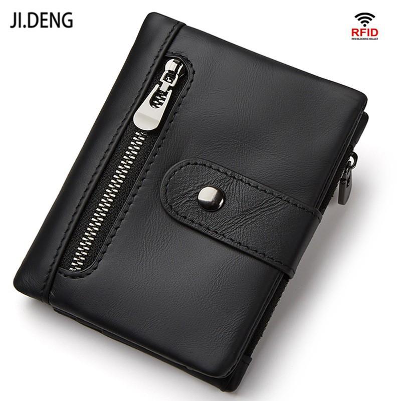 Real Leather Men's Wallet Large Capacity Head Layer Cow Pickup Bag Retro Coin Purse Multi Card Slot Short Vertical