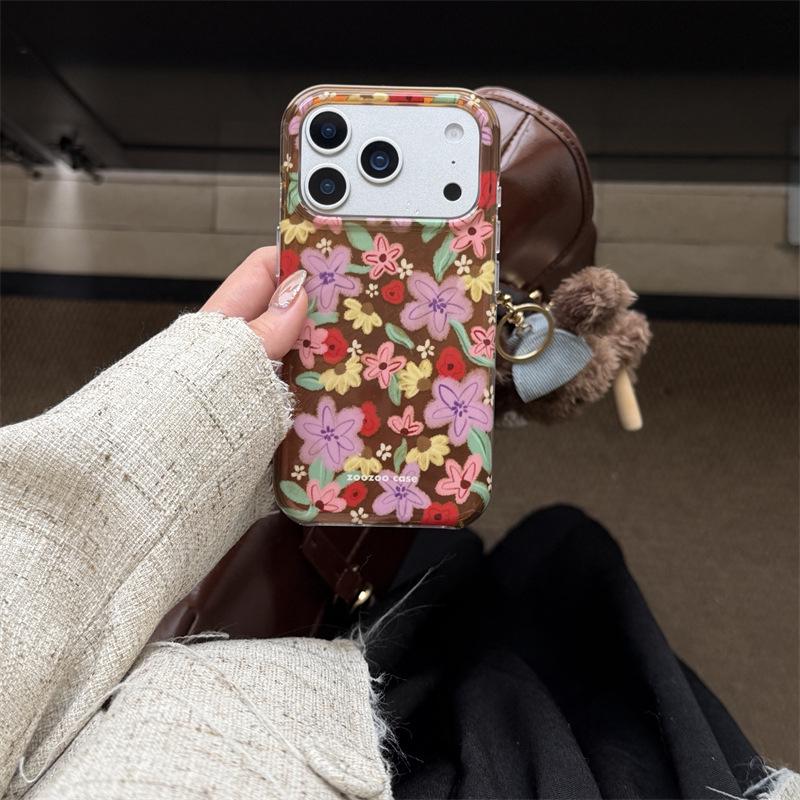

Retro Brown Floral Oil Painting Phone Case for iPhone 17 Pro Max iPhone 13