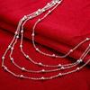 New Arrive Korean Fashion 925 Sterling Silver Unique Tassel Smooth Beads Chain Necklace For Women Jewelry Wedding Party Gifts