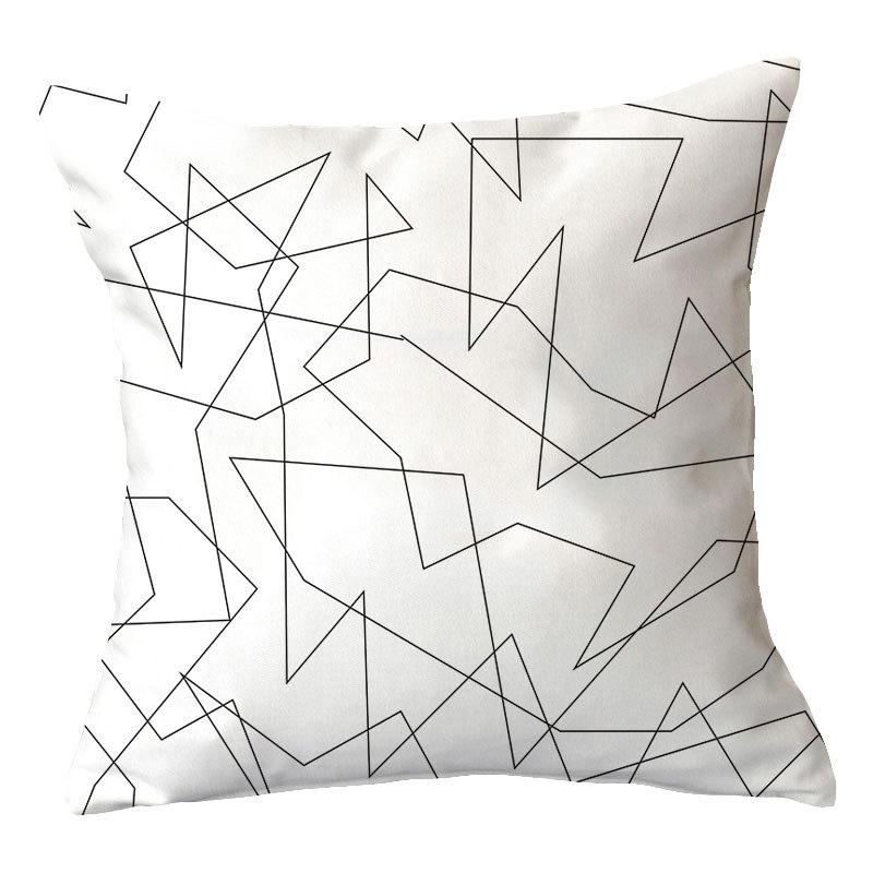 Simple New Blue Geometric Plush Pillowcase Home Fabric Sofa Pillow Cushion Cover