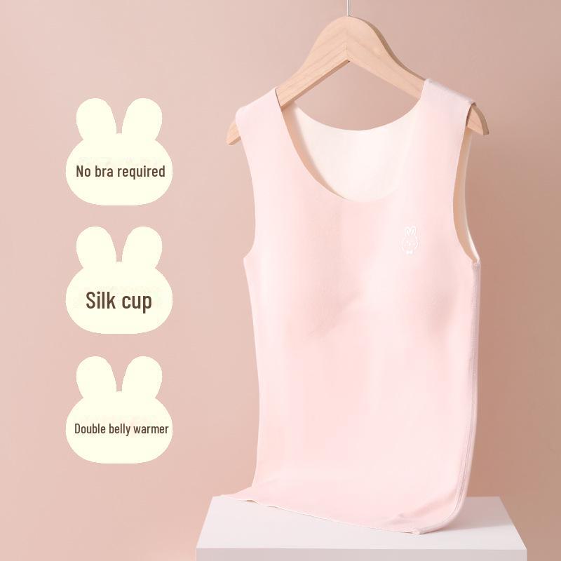 

Теплый жилет и бюстгальтер для девочек от начальной до средней школы - осень/зима XL [Recommended 90-110 catties] розовый/персиковый