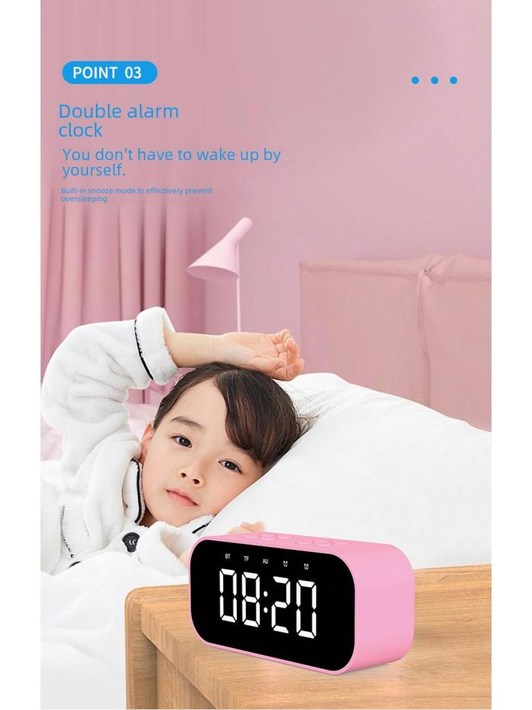 Bluetooth Wireless LED Alarm Clock Speaker with Mirror and Gift Card