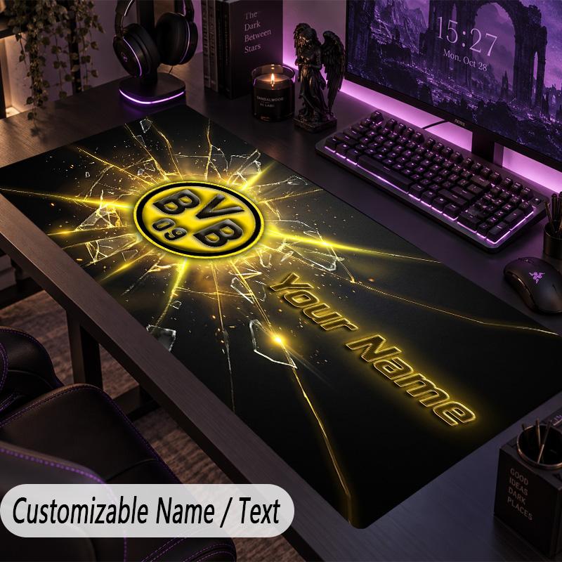 Large Mouse PadBorussia Dortmund Custom Name Text Personalized Desk Mat Non Slip Gaming Pad