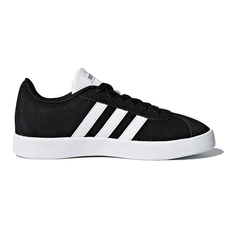 adidas Neo VL Court 2.0 K Low Top Skateboard Shoes Black White Kids' DB1827