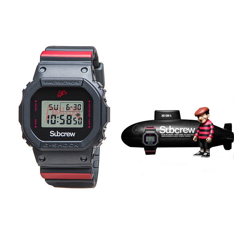 

Casio G-Squad Subcrew Collaboration Special Submarine + Doll Watch Box Quartz Movement Resin Strap Men watches Gray DW-5600SSC20-1PRSSS Limited Co-branded Gift Box