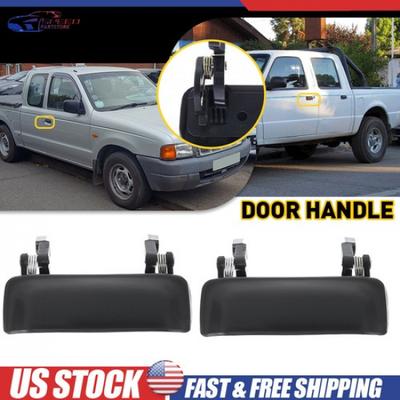 2x Front Left + Right Exterior Door Handle Black For 2001-2005 Ford Ranger Edge