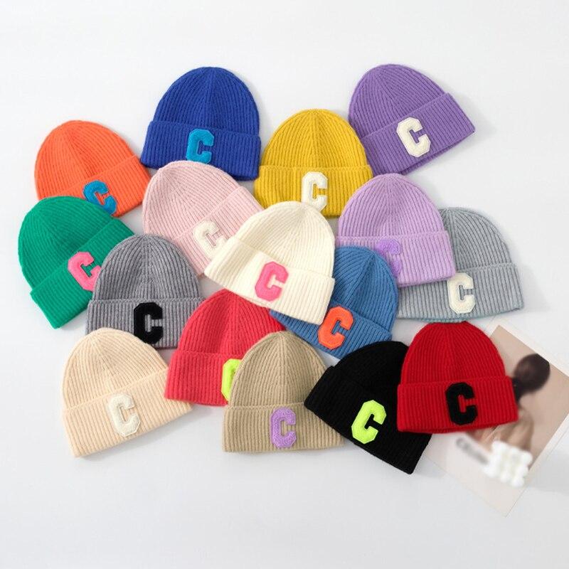 Damelue for hverdagsbruk Vintermyk Varm Vinterlue Heklet Skilue Sovehetter Skull Cap Kabelstrikket Beanie-lue