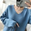 Výstřih do V Volný Plný Rukáv Dámské Svetr Dlouhé šaty Podzim Zima Pletené šaty Ležérní Rovné Dámské Vestido