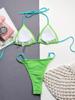 Micro Bikini Block Color Sexy Dámske Plavky Tanga Brazílsky Bikini Set Rebrované Plavky Dámske Plavky Plážové Oblečenie Biquini