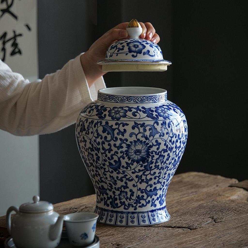 Barattolo di zenzero in ceramica, vaso universale, barattolo di conservazione in porcellana, barattolo del tempio