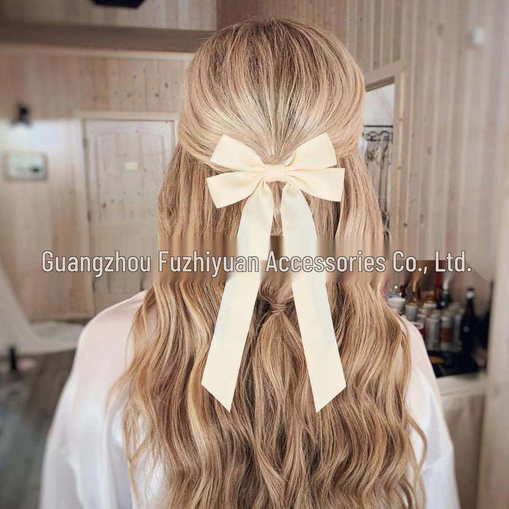 Satin Bow Hair Clip for Women - Elegant Ribbon Hairpin Accessory