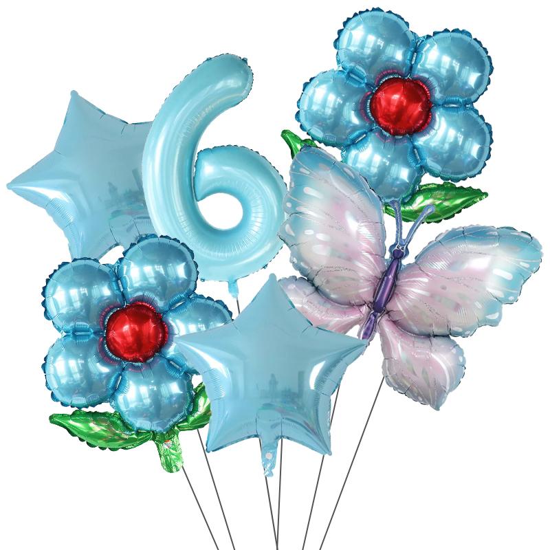 

Gradient Powder Butterfly 40 inch Number Balloons Set Baby Shower Decor Helium Balloon Birthday Party Wedding Globos Supplies as the picture