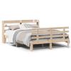 VidaXL Bed Frame with Headboard 120x200 Cm Solid Pine Wood, Bed, Solid Wood Bed Frame, Bedroom Furniture At 3306851
