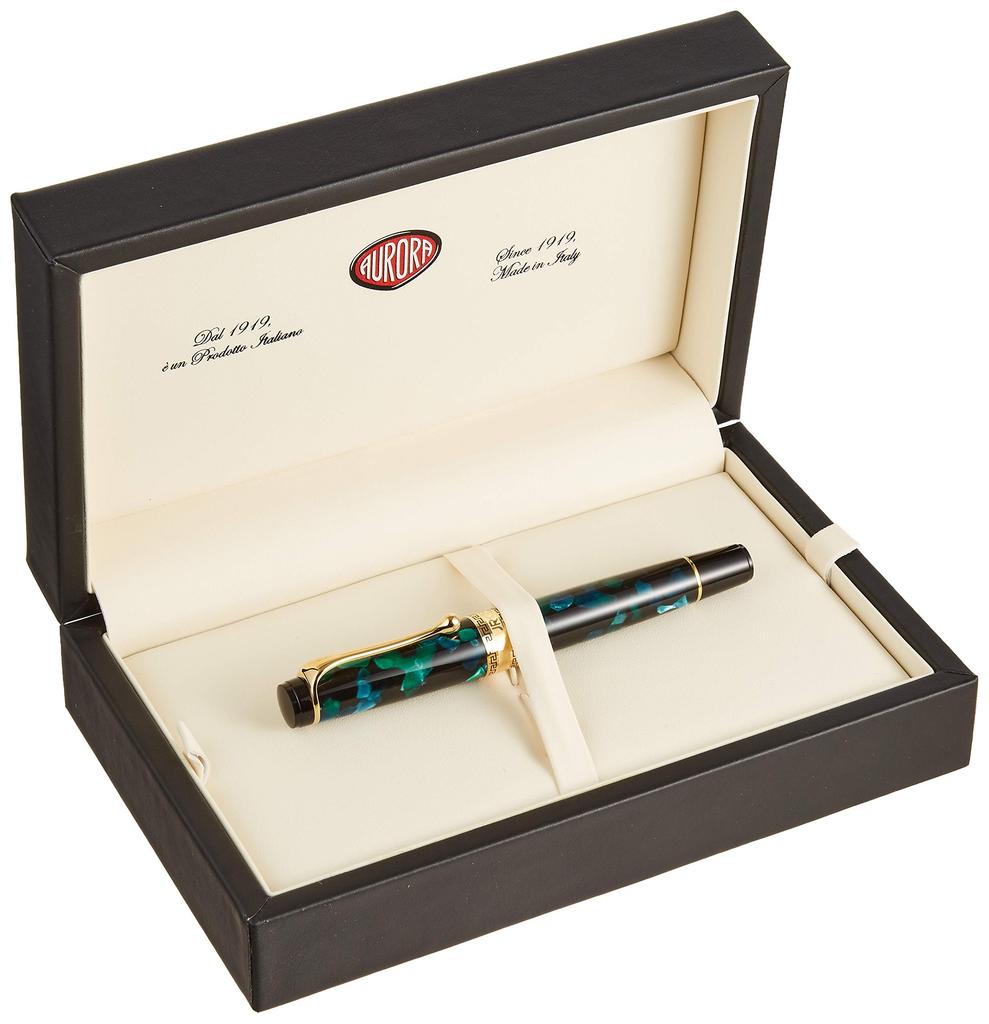 Aurora Fountain Pen Bold Optima Piping Officially Imported B, Nib, 996-VB, Green, Type,