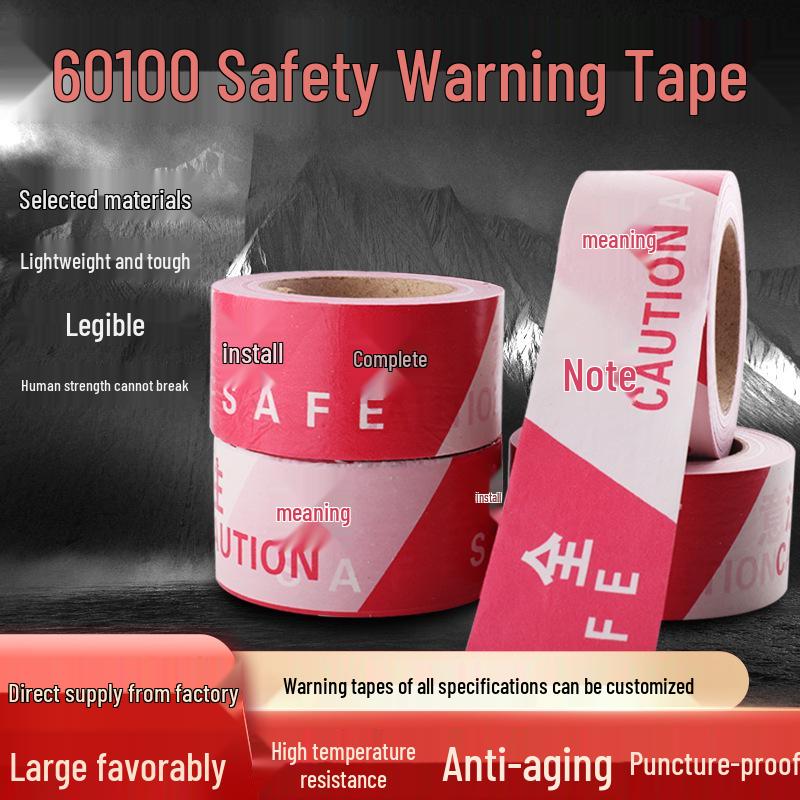 100m Yellow/Black/Red/White Caution Safety Tape for Isolation Yellow and Black Construction x60