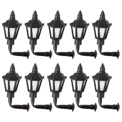 INOOMP Miniature Wall Lights, Wall Lamp Models, Set of 10, LED Lights, Warm White, Dollhouse Scenery, Decoration, Compact Size, DIY Materials
