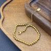 Oriental Charm Gold-plated Necklace Round Golden Hand Chain Fashion Bead Bracelet  Women
