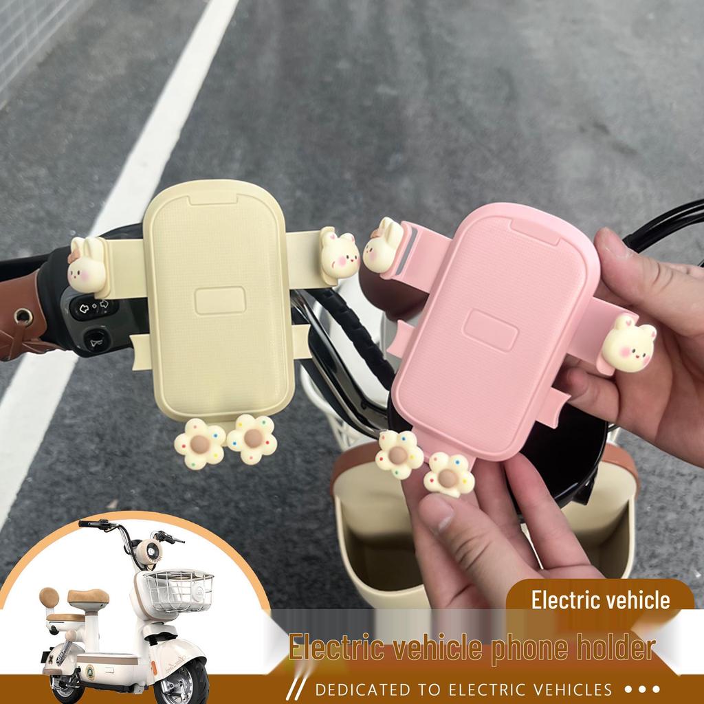 Cute Macaron Motorcycle & Bicycle Phone Holder for Girls' Delivery & Electric Scooters