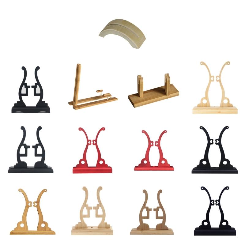 Elegant Chinese Style Bamboo Fan Stand Holder Bracket Rack Stand for StablesStylish Desktop Decoration Home Office Decor