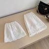 Korean Style White Lace Ballet Skirt Cover: Versatile Short Skirt with Lace-Up Detail for Women