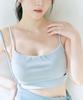 Foriz [Top][Daisy_Winter Sky] Daily Low-Back Ribbed Bra Top