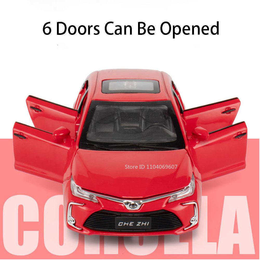 1:32 Scale GR86 Corolla Car Model Toy Doors Opened Music Light Pull Back Miniature Vehicle Models Living Room Decoration
