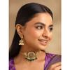 Jewellery Set for Women Green Beads Drop Peacock Designed Bridal Choker Necklace Set for Women and Girls